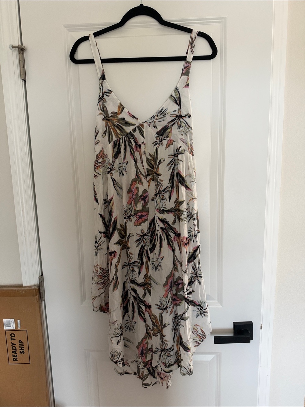 O’Neill Ivory Dress with Pink & Olive Print